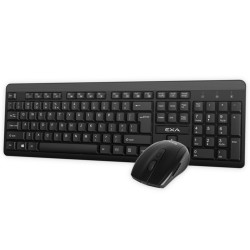EXA KB260GCM Kablosuz Klavye Mouse Set Siyah