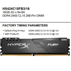 Kingston-HyperX 16GB 2400MHz DDR4 HX424C15FB3/16